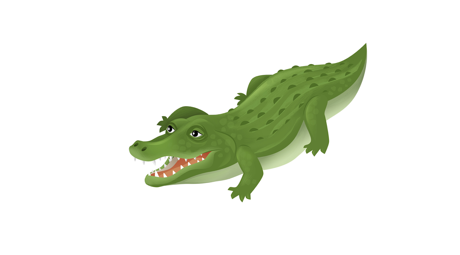 Ilustracja przedstawia krokodyla. 