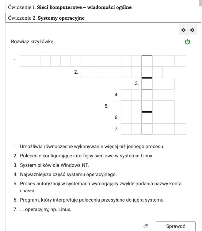 Widok przykładowego zadania
