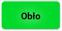 Grafika przedstawia przykładową poprawnie zaznaczoną nazwę z gry edukacyjnej. Widoczny jest zielony prostokąt z napisem obło.