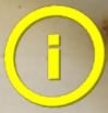 Zrzut ekranu przedstawia przycisk informacji. Jest to mała żółta litera "i" zamknięta w żółtym okręgu