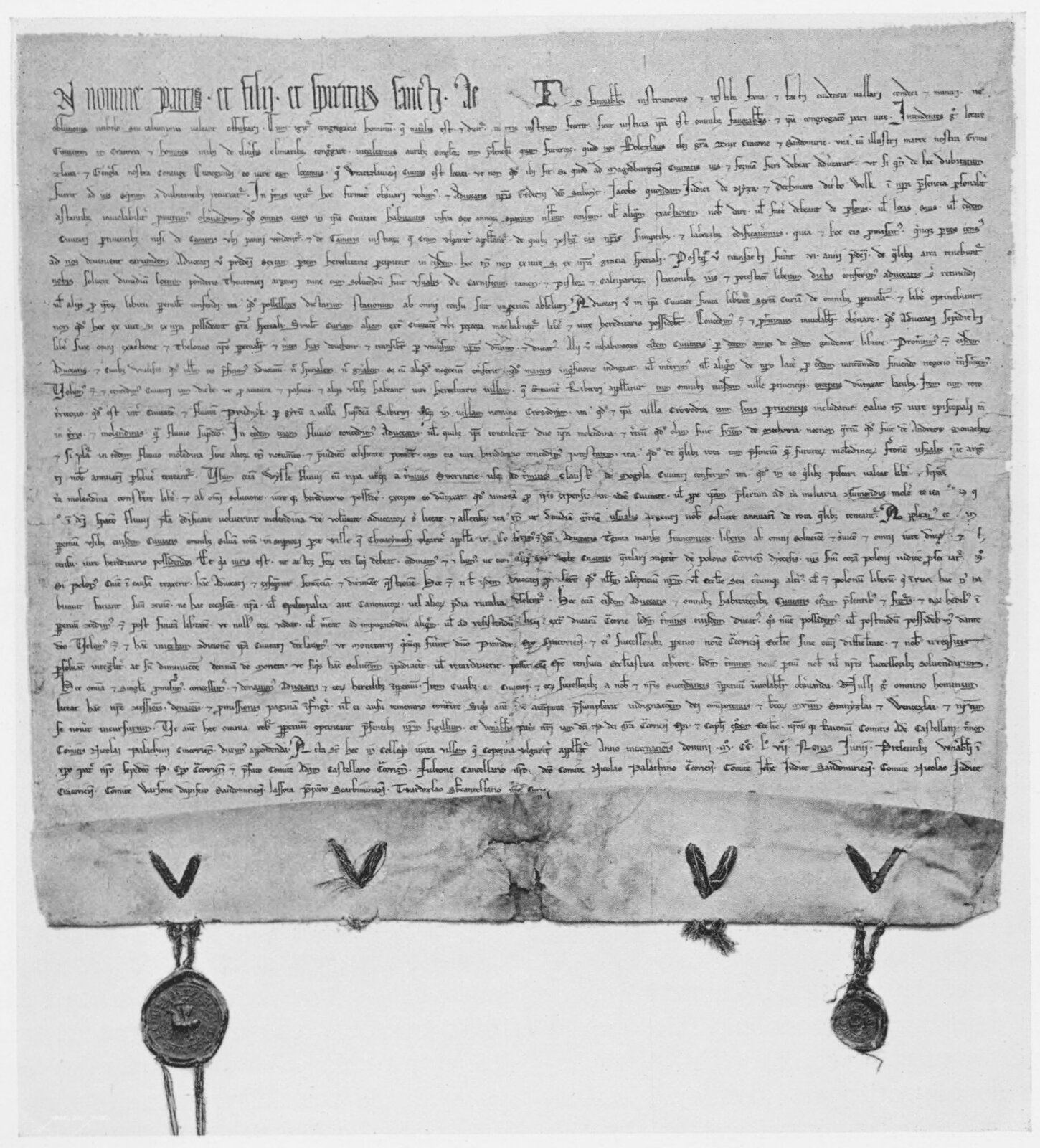 Ilustracja przedstawiająca dokument: Przywilej lokacyjny Krakowa.