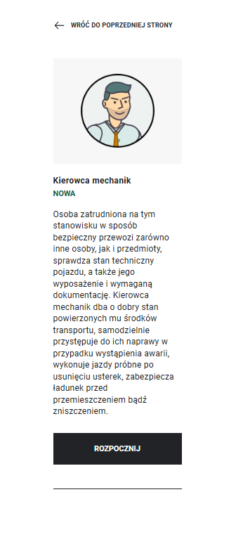 Ekran gry edukacyjnej po kliknięciu przycisku "Rozpocznij grę"