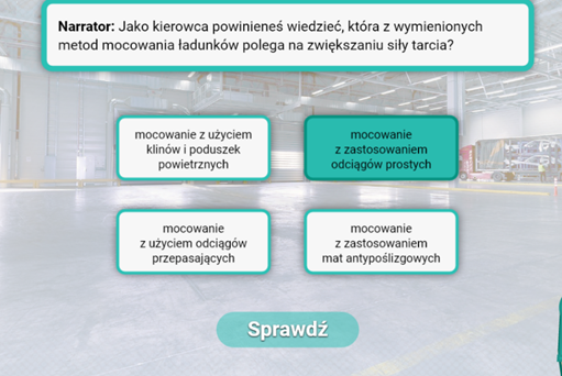 Przykładowe pytanie w grze