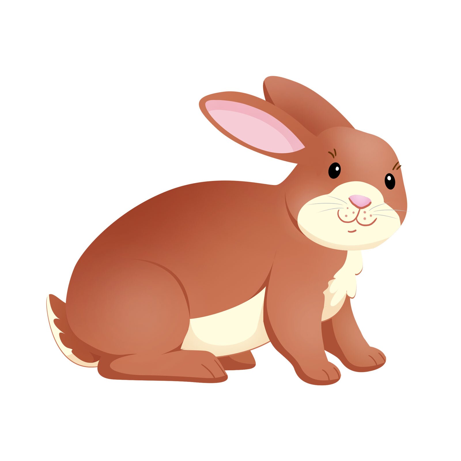 Ilustracja przedstawia brązowo żółtego króliczka.