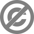 Grafika przedstawia symbol domeny publicznej. Na białym tle znajduje się szary okrąg, w jego środku znajduje się przekreślone C.