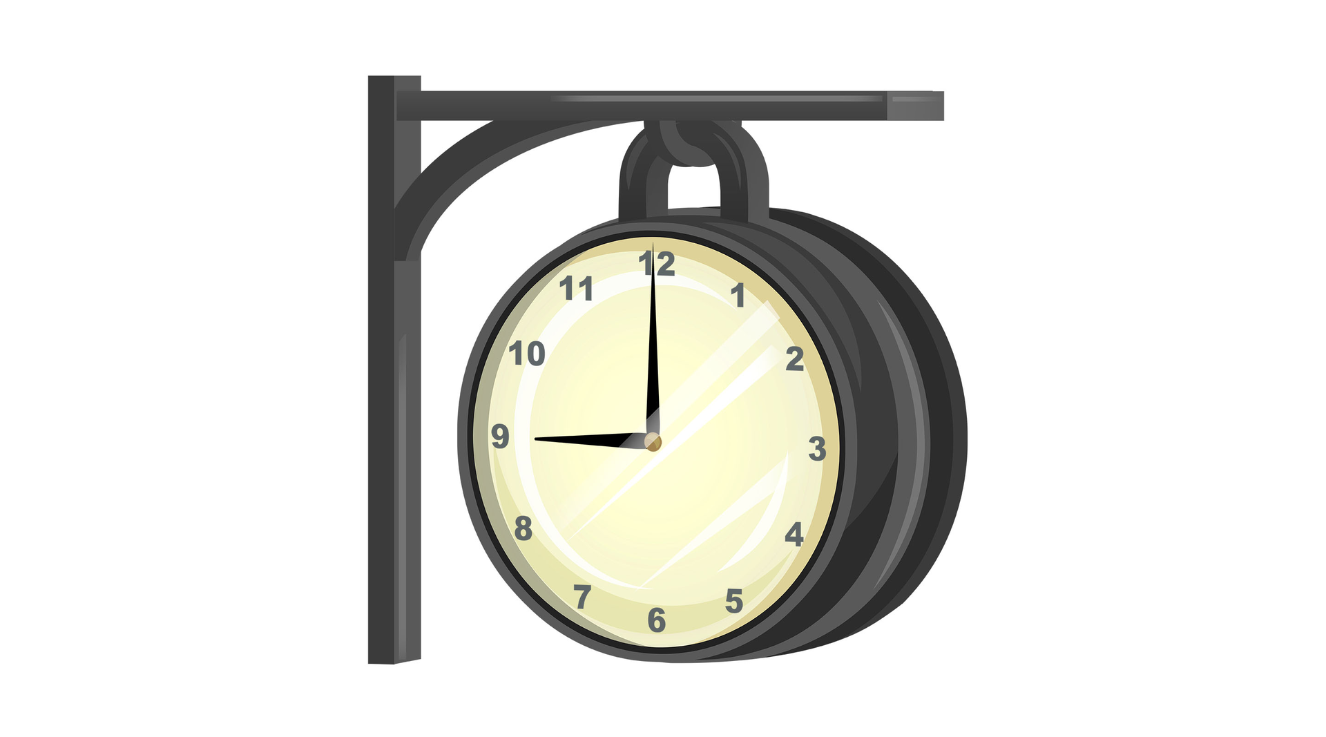 Na ilustracji znajduje się zegarek wskazujący godzinę dziewiątą.