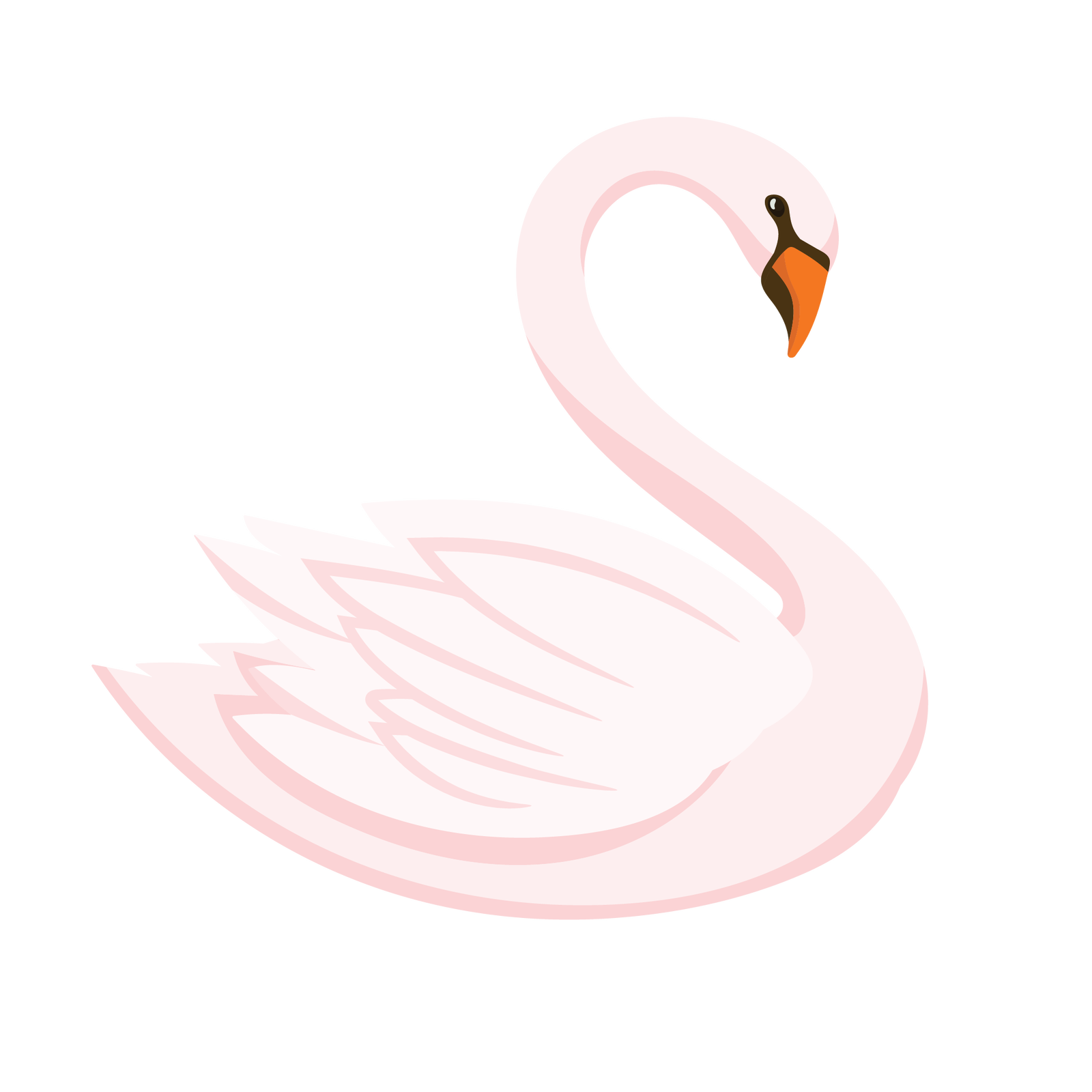 Ilustracja przedstawia łabędzia. Jest to ptak o białym upierzeniu, posiadający długą szyję i pomarańczowy dziób.