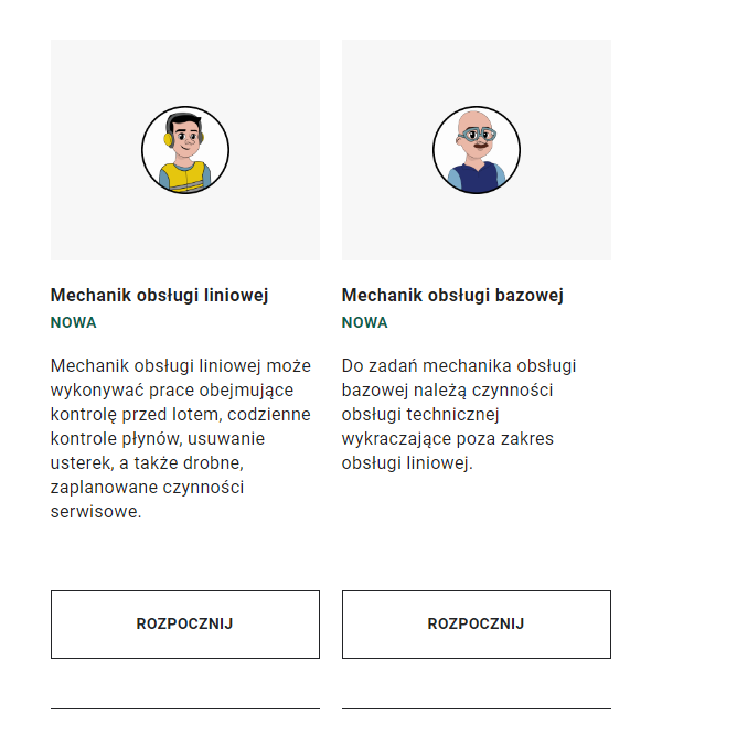 Widok wyboru postaci