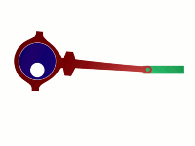 Animacja przedstawiająca działanie mimośrodu