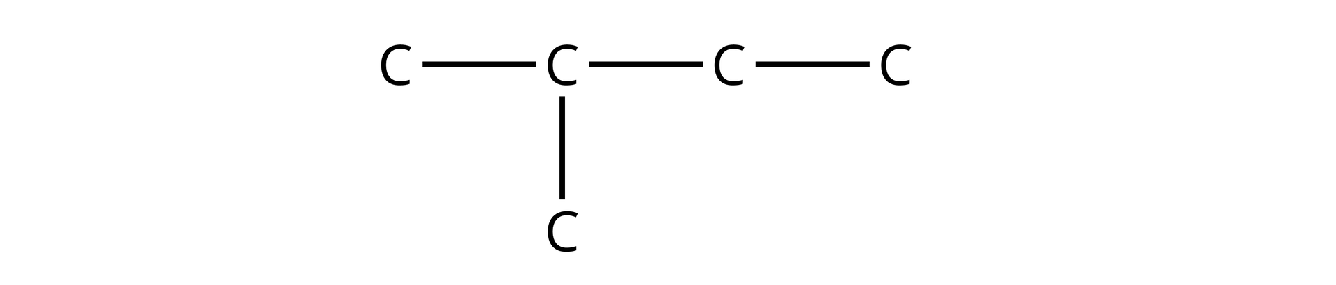 Ilustracja przedstawiająca szkielet węglowy, który to zbudowany jest z pięciu atomów węgla połączonych w następujący sposób. Cztery atomy węgla połączone są ze sobą kolejno, atom węgla o lokancie drugim łączy się z piątym atomem węgla.
