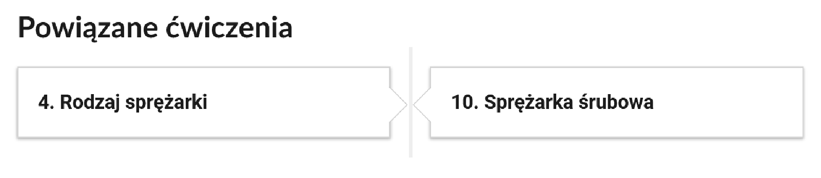 Po prawej znajduje się panel z napisem: cztery kropka rodzaj sprężarki, obok drugi kafelek z napisem: dziesięć kropka sprężarka śrubowa.