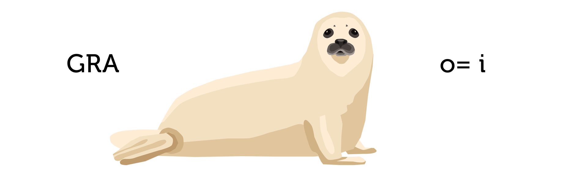 Ilustracja przedstawia rebus. W lewym górnym rogu znajduje się czarny napis: „GRA”. Na środku jest beżowa foka. Po prawej stronie znajduje się czarny napis: „o równa się i”.