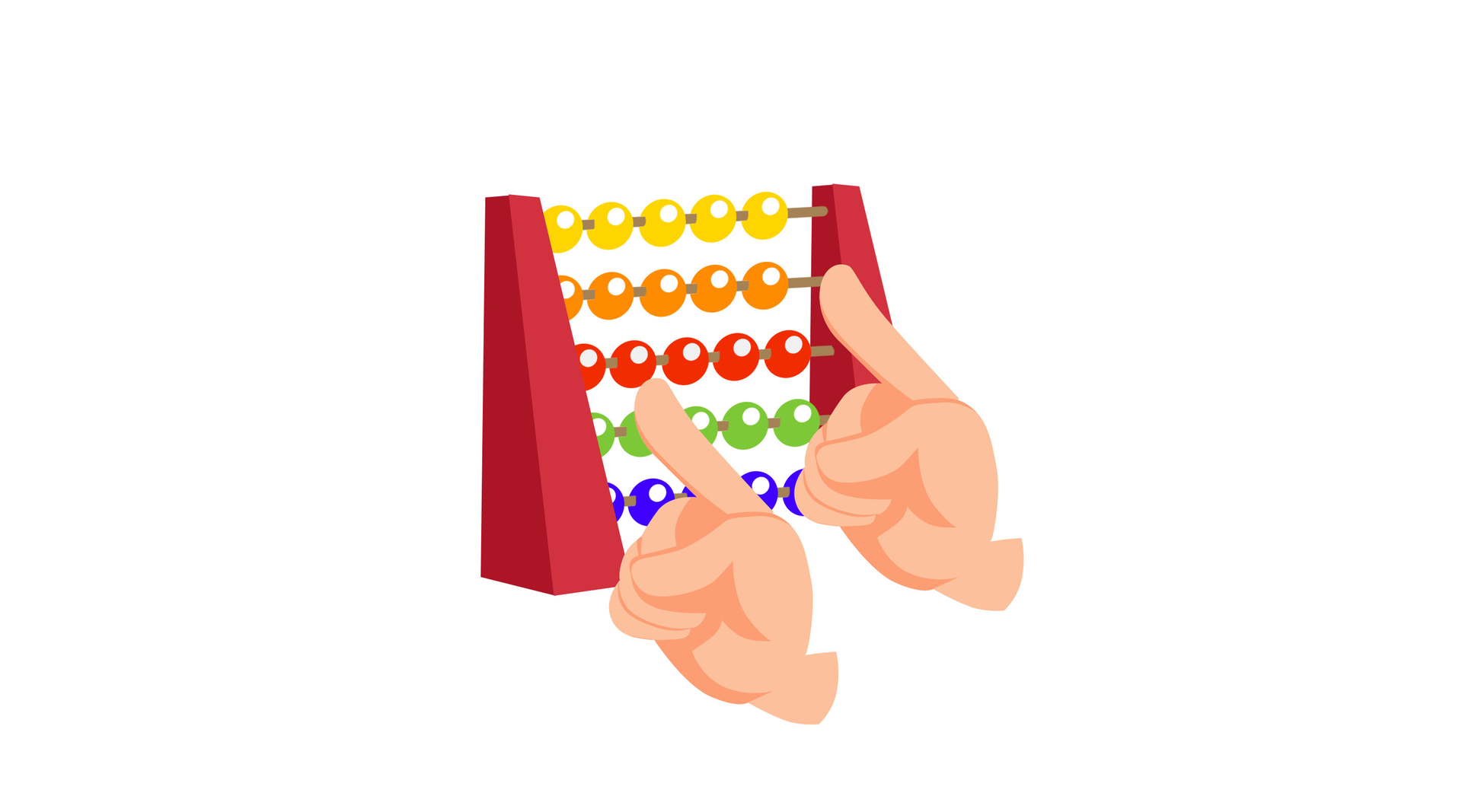 Na ilustracji znajdują się ręce liczące na liczydle.