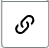 Grafika przedstawia widok ikony łącza. Jest to przycisk składający się prostokąta z białym wypełnieniem i czarnym obramowaniem. W środku znajdują się dwie przenikające się elipsy. Jest to przycisk służący do wpisania adresu strony internetowej. 