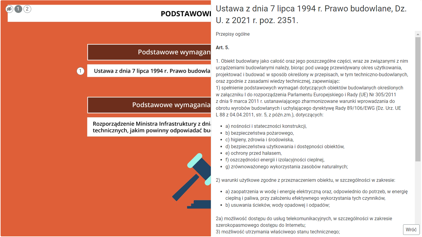 Przykładowy wygląd wyświetlania opisów umieszczonych pod znacznikami. Widok po kliknięciu na znacznik.