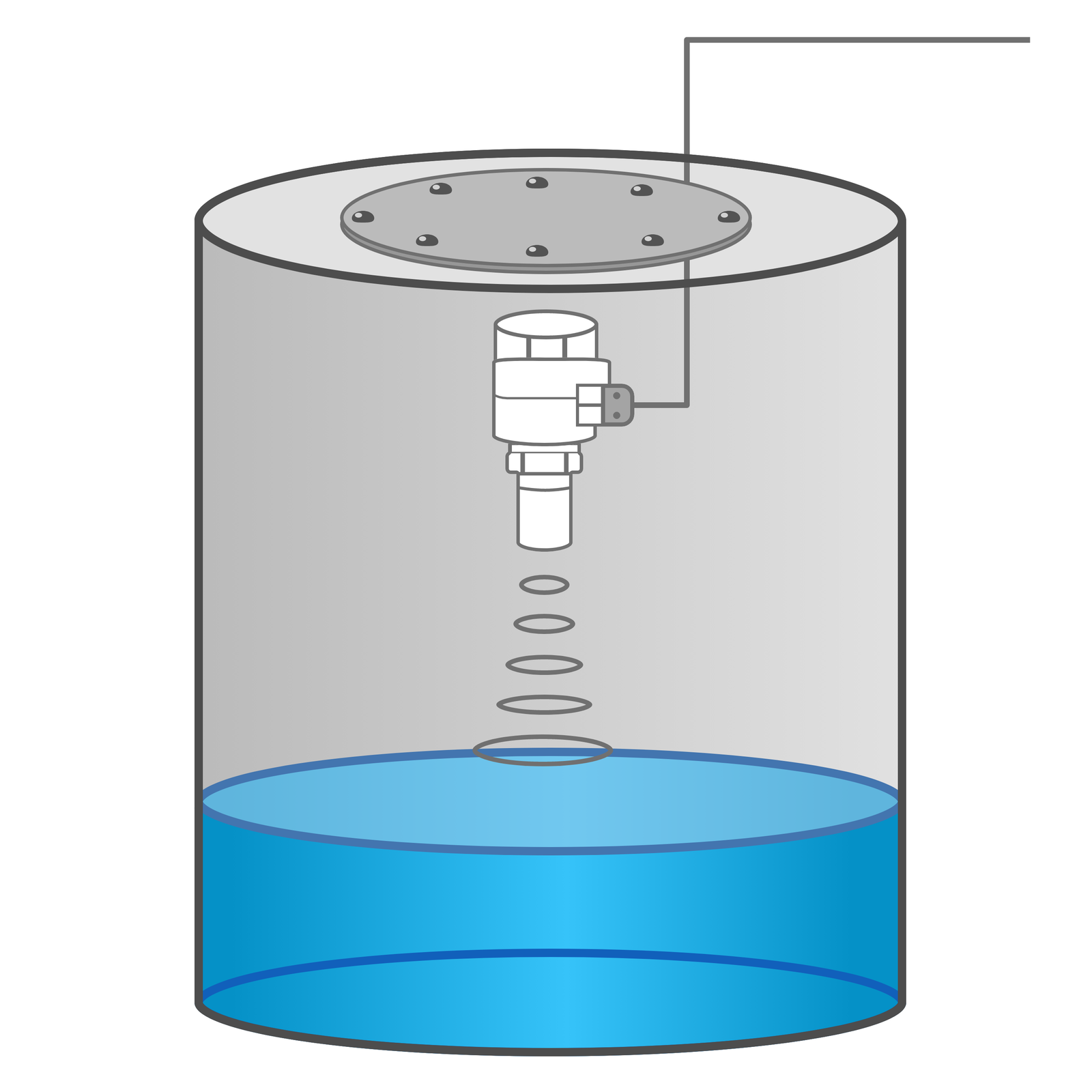 Pomiar poziomu sondą ultradźwiękową.