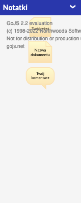 Okno dialogowe programu przedstawia zakładkę notatki.