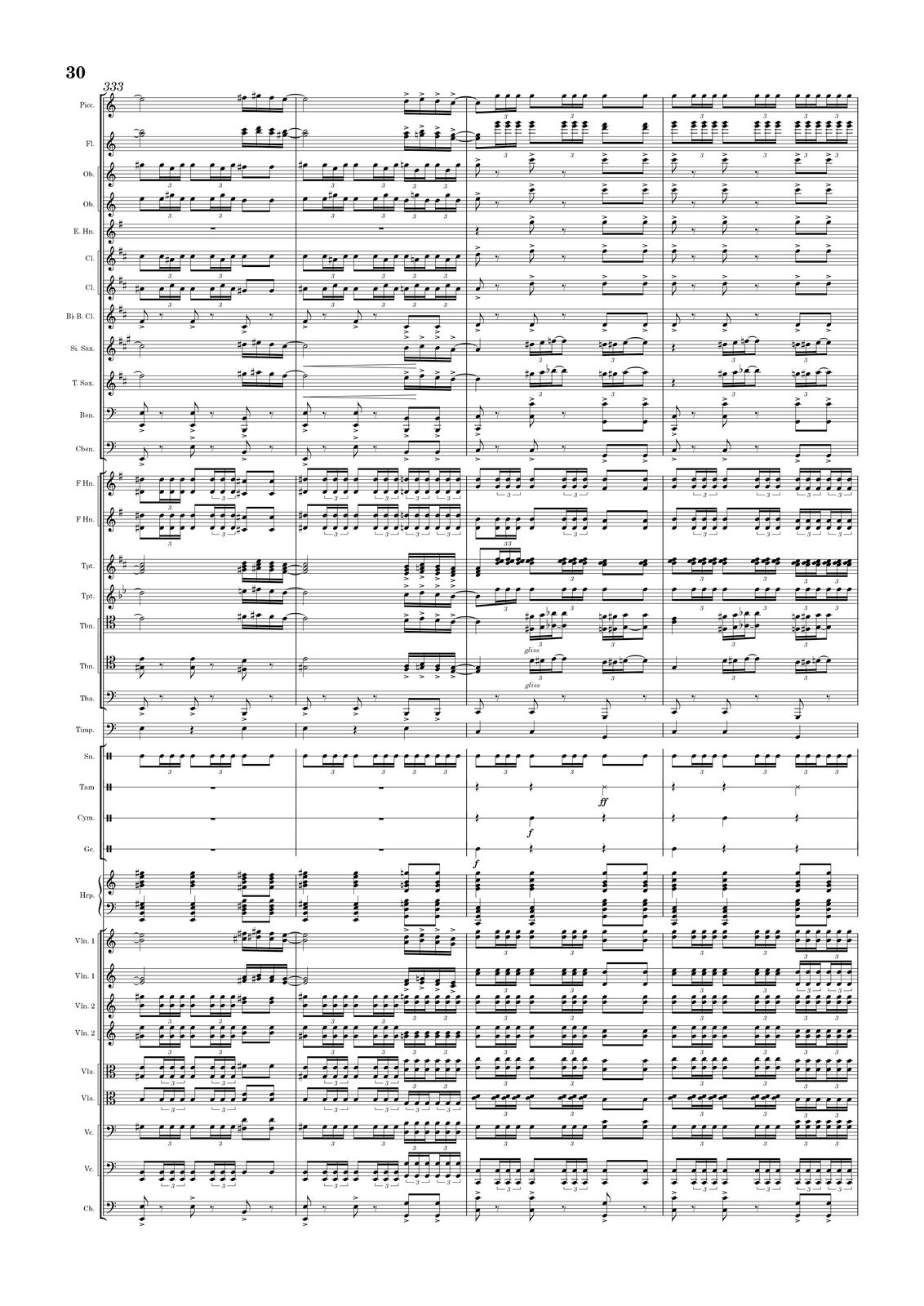 Ilustracja przedstawia stronę partytury utworu.