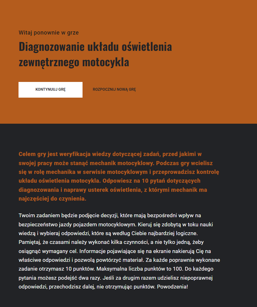 Na grafice ekran kontynuacji gry z jej opisem i instrukcją, tak jak wspomniano powyżej.