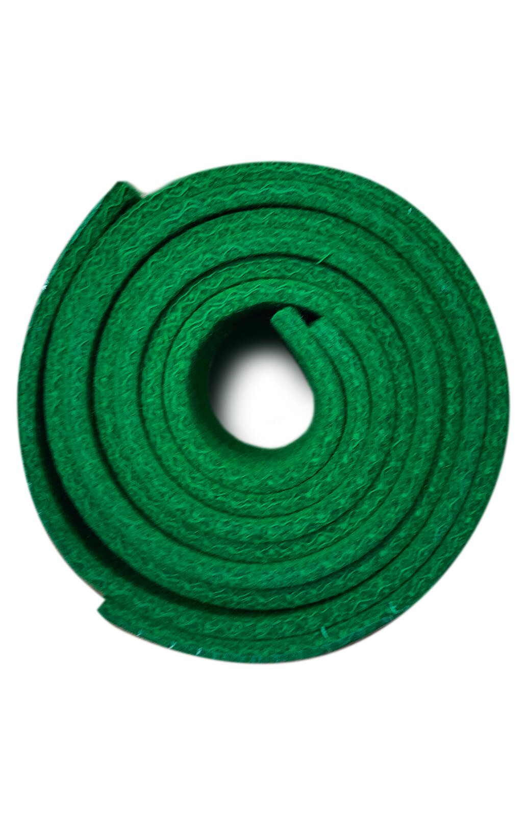 Zdjęcie przedstawia filc tkany. Widoczny jest zwój zielonego filcu widziany z góry.