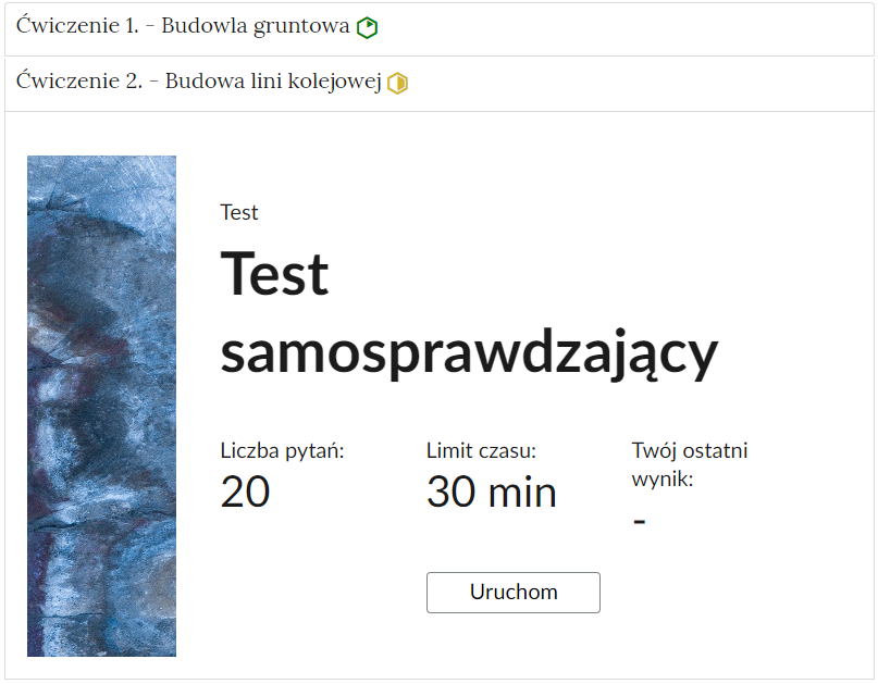 Widok przykładowego zadania