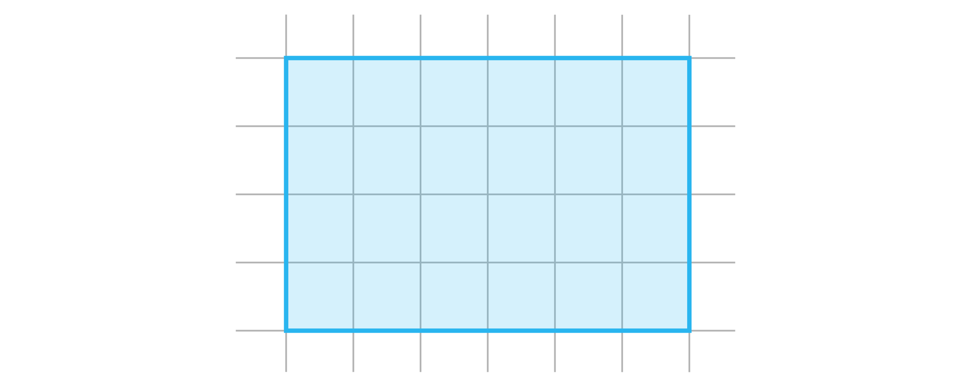 Ilustracja przedstawia prostokąt o wymiarach sześć jednostek na cztery jednostki.
