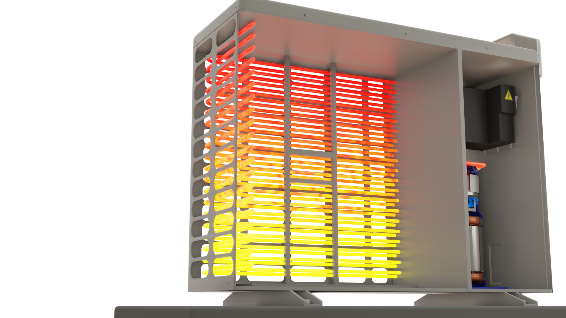 Grafika przedstawia skraplacz. Jest to średniej wielkości urządzenie z ogrzewanymi żebrami.
Opisy prezentowanych na grafikach obiektów są załączone w treści.