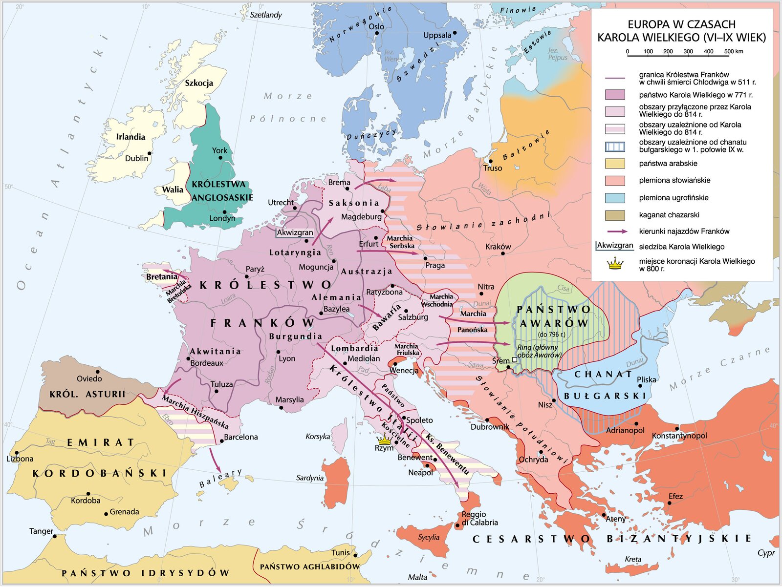 Europa w czasach Karola Wielkiego ( VI–X wiek) Europa w czasach Karola Wielkiego ( VI–X wiek) Źródło: Krystian Chariza i zespół, mapa, licencja: CC BY 3.0.