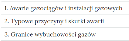 Grafika przedstawia przykładowy wygląd zakładek zawierających interaktywne materiały sprawdzające. Są one prostokątne i umieszczone jedna pod drugą. Każda zakładka ma numer oraz tytuł nawiązujący do ćwiczenia.